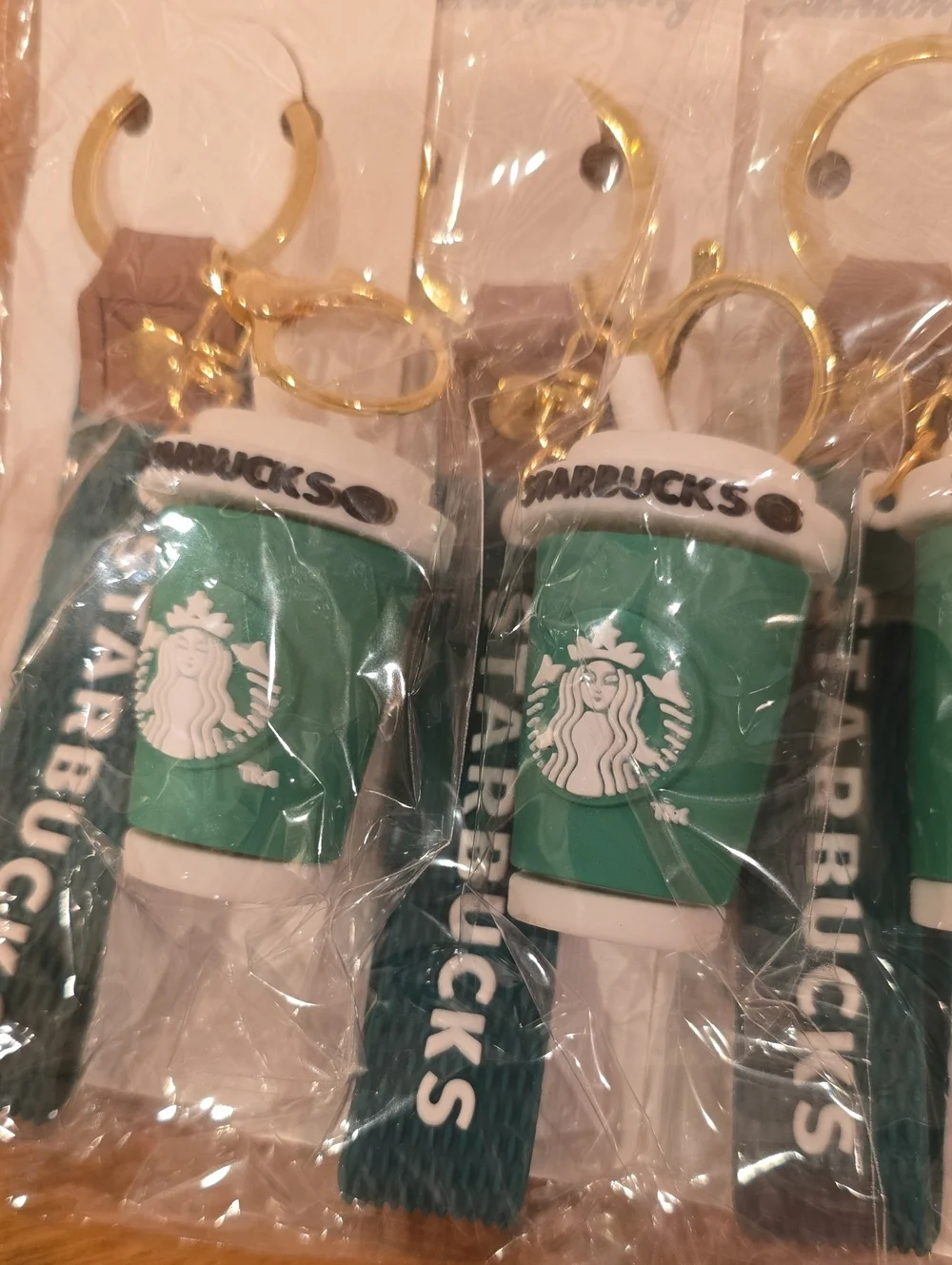 BULK Starbucks Coffee Cup Keychain Set with Gold Hardware